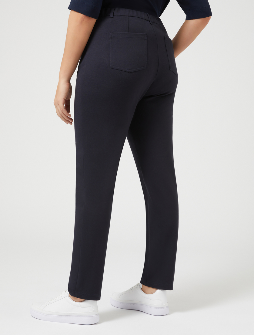 Hose aus Mailänder Strick - NACHTBLAU - Marina Rinaldi - 4