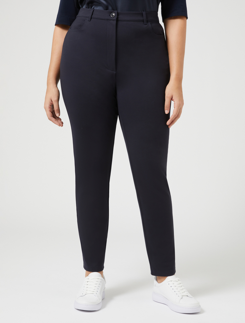 Hose aus Mailänder Strick - NACHTBLAU - Marina Rinaldi - 3