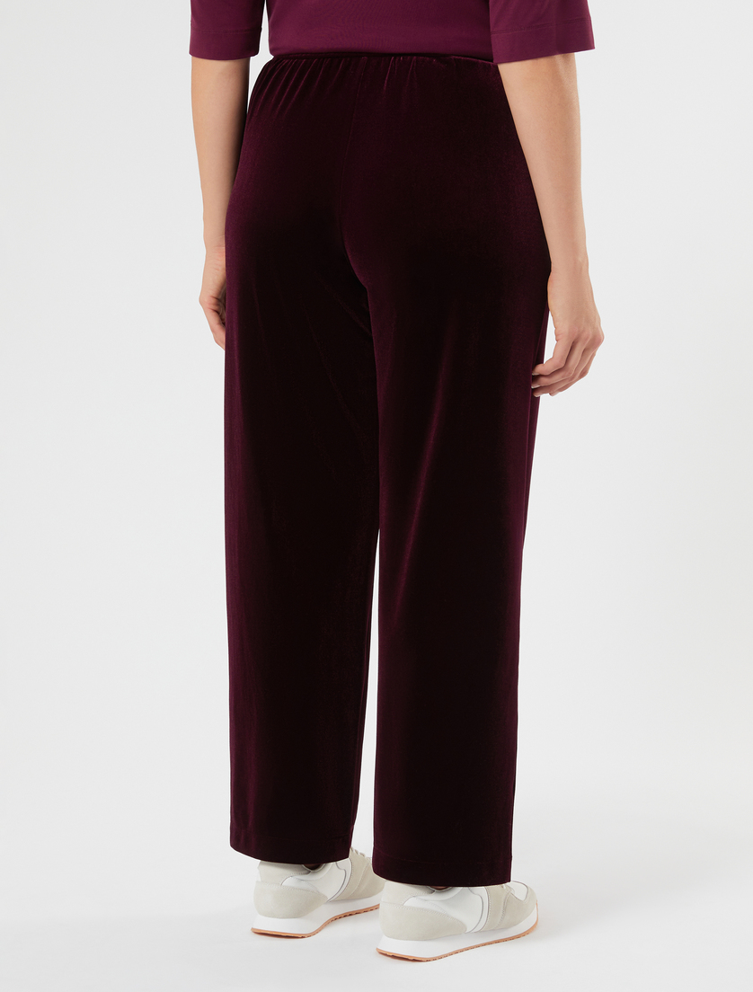 Velvet jersey trousers - BORDEAUX - Marina Rinaldi - 4