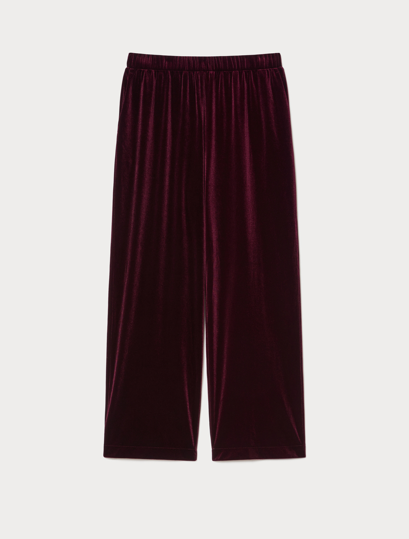 Velvet jersey trousers - BORDEAUX - Marina Rinaldi