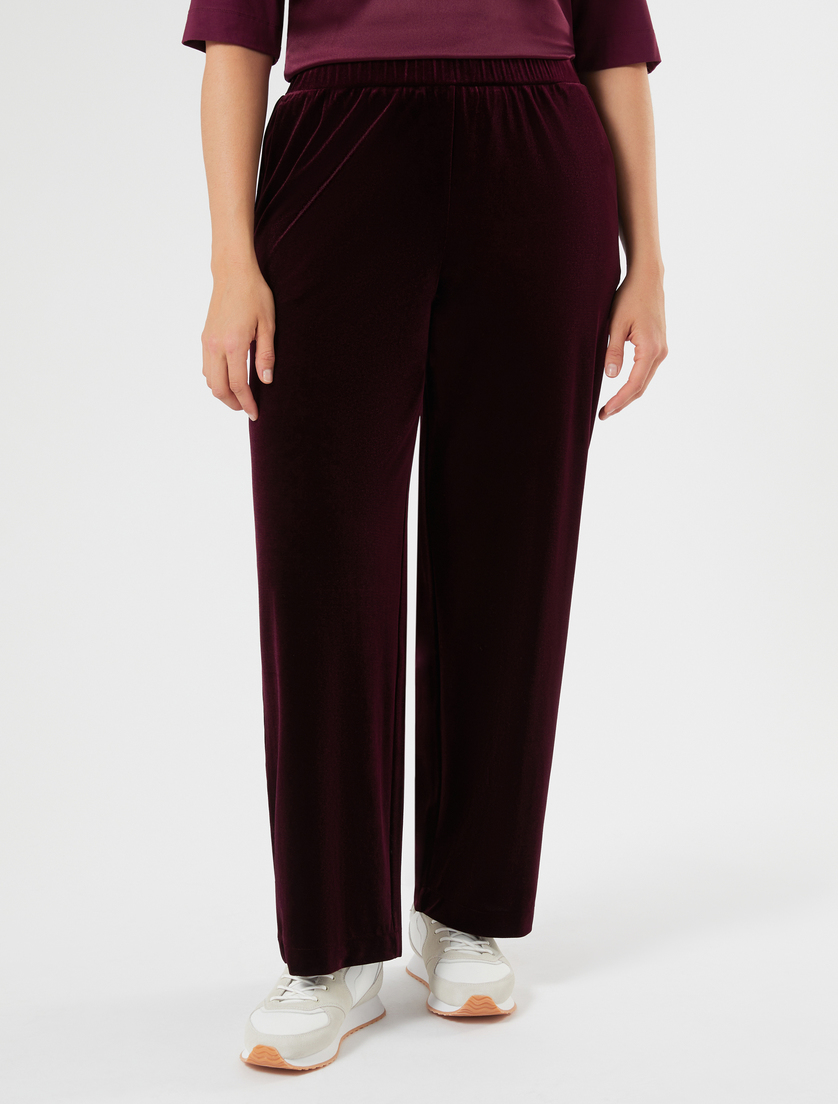 Velvet jersey trousers - BORDEAUX - Marina Rinaldi - 3