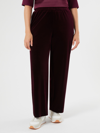Velvet jersey trousers - BORDEAUX
