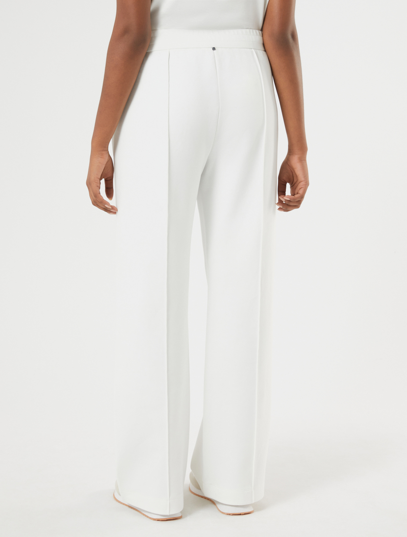 Double-faced cotton-blend jersey trousers - IVORY - Marina Rinaldi - 4