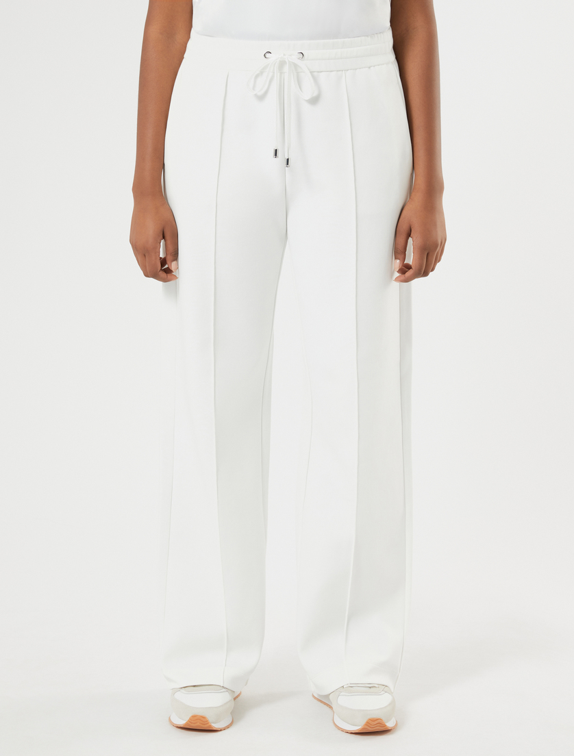 Double-faced cotton-blend jersey trousers - IVORY - Marina Rinaldi - 3