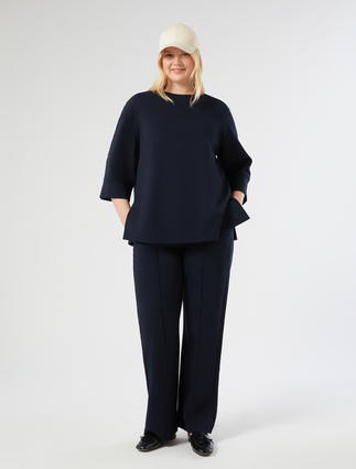 Double-faced cotton-blend jersey trousers - Marina Rinaldi