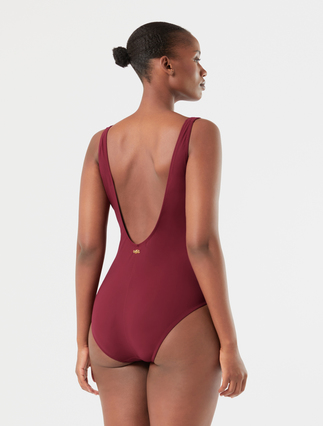 Embroidered swimsuit - WINE-COLOURED - Marina Rinaldi - 4