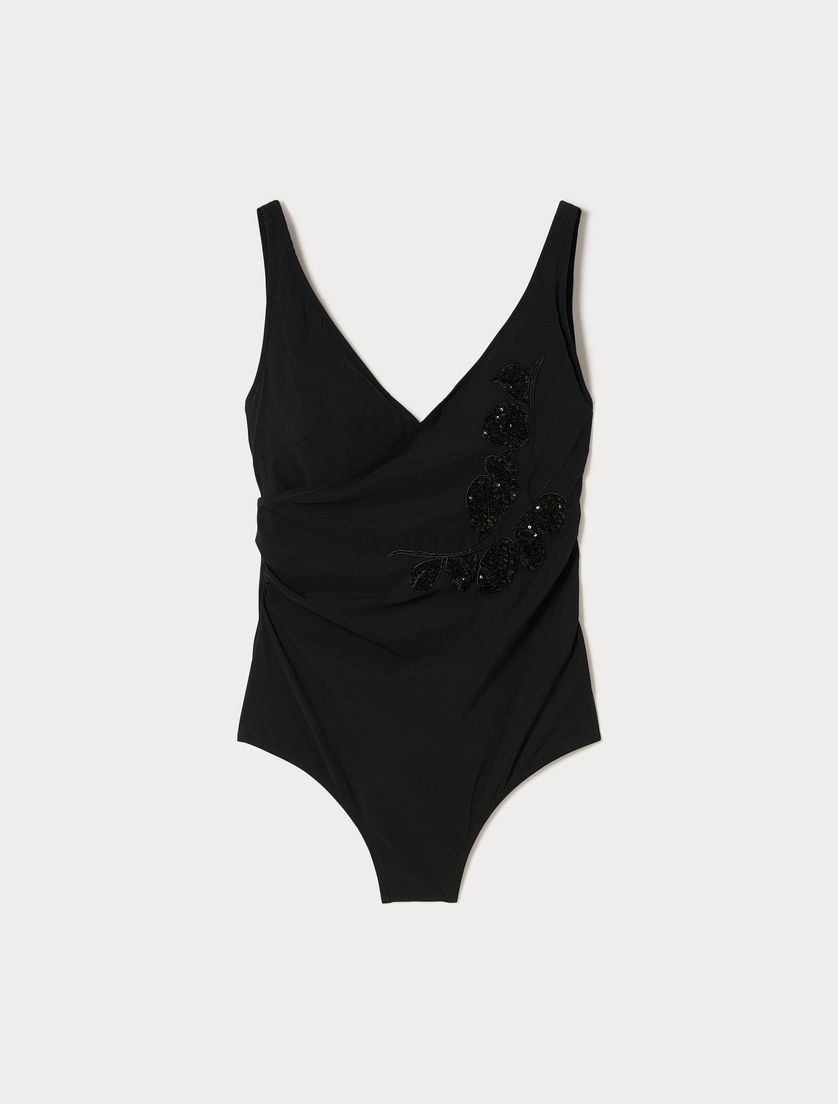 Embroidered swimsuit - BLACK - Marina Rinaldi