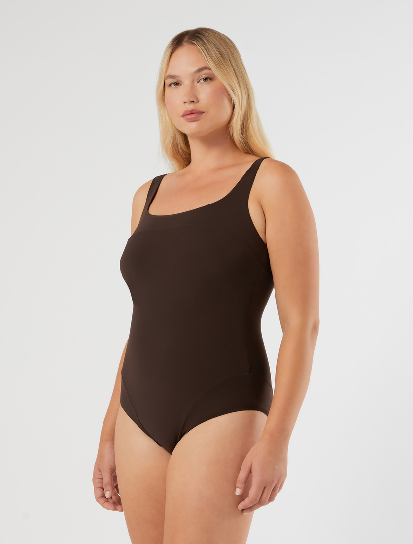 One-piece swimsuit with cuts - CHOCOLATE - Marina Rinaldi - 3