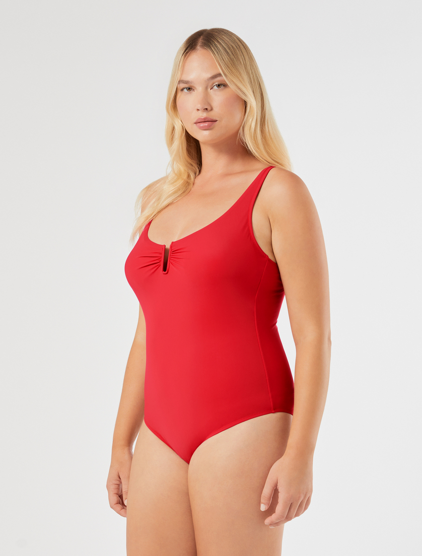 Costume intero con anello - ROSSO - Marina Rinaldi - 3