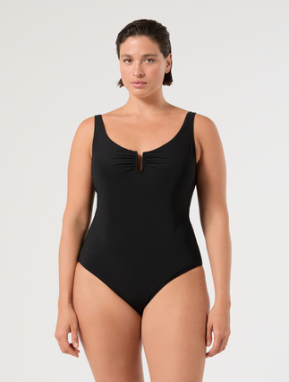 Ring-detail swimsuit - BLACK - Marina Rinaldi - 3