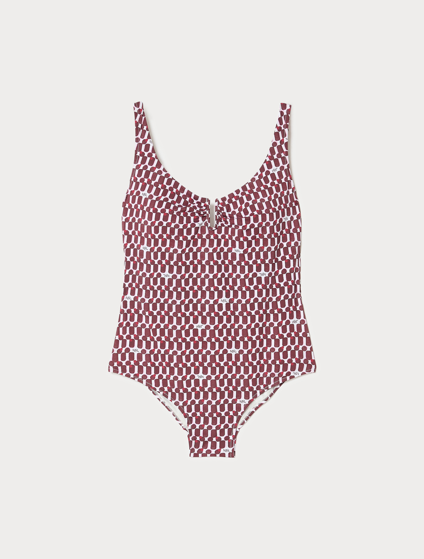 Costume intero con stampa - AVORIO - Marina Rinaldi