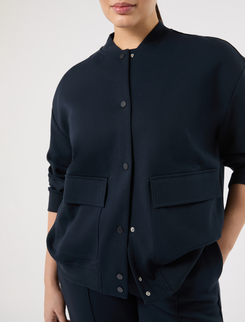 Double-faced jersey jacket - NAVY - Marina Rinaldi - 5