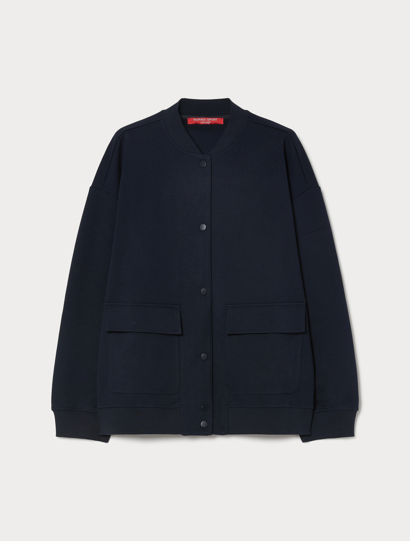 Double-faced jersey jacket - NAVY - Marina Rinaldi