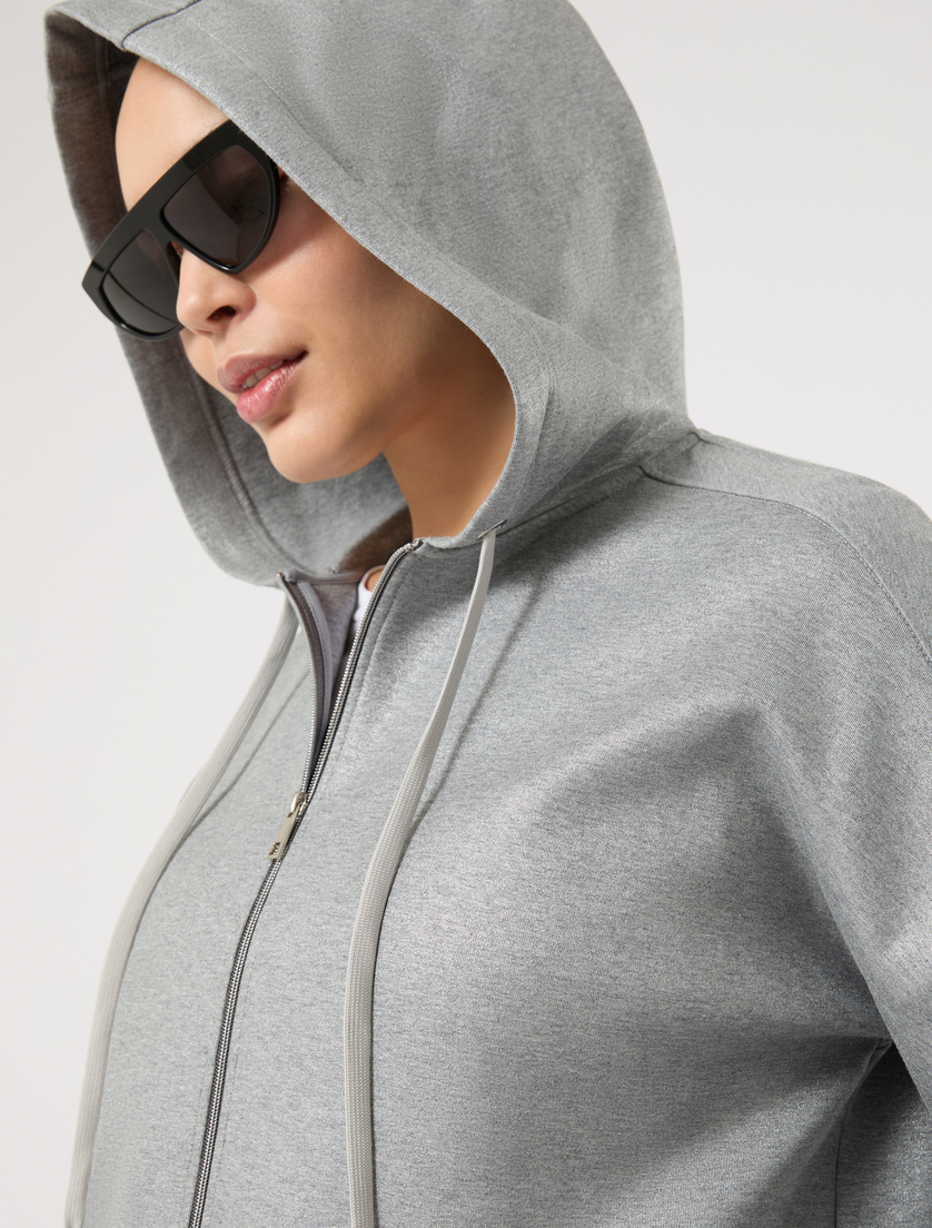 Laminated jersey sweatshirt - MEDIUM GREY - Marina Rinaldi - 5