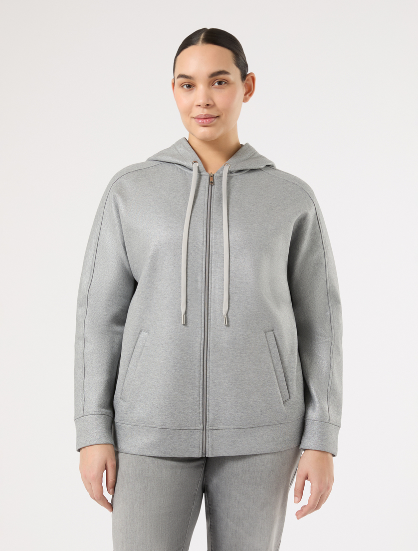 Laminated jersey sweatshirt - MEDIUM GREY - Marina Rinaldi - 3