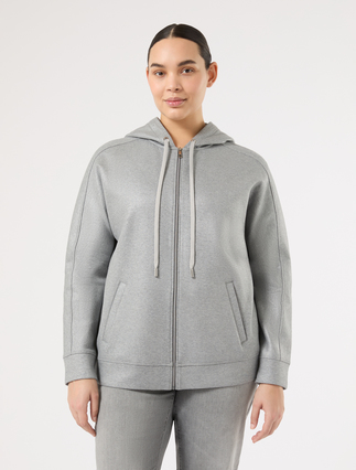 Laminated jersey sweatshirt - MEDIUM GREY