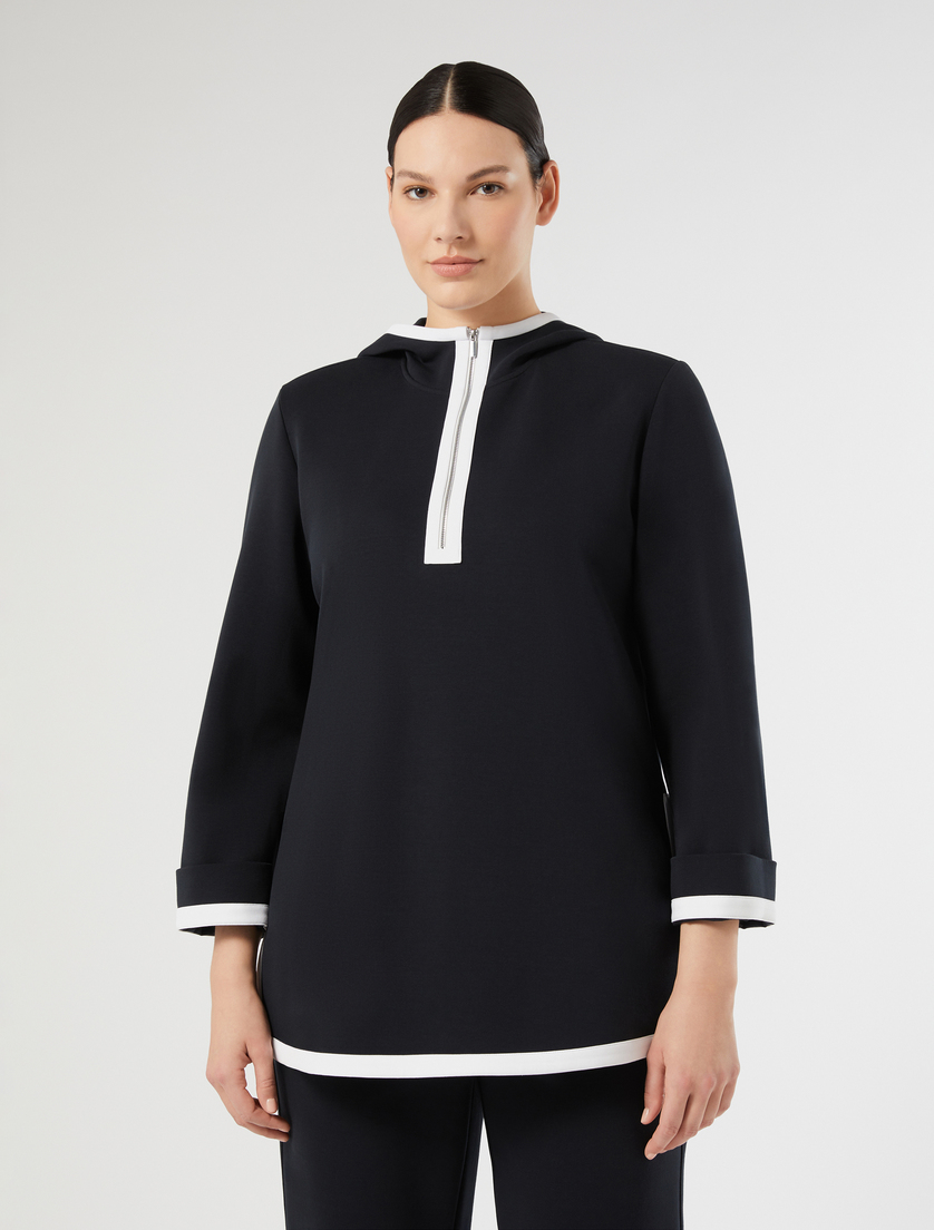 Felpa in jersey double - BLU NOTTE - Marina Rinaldi - 3