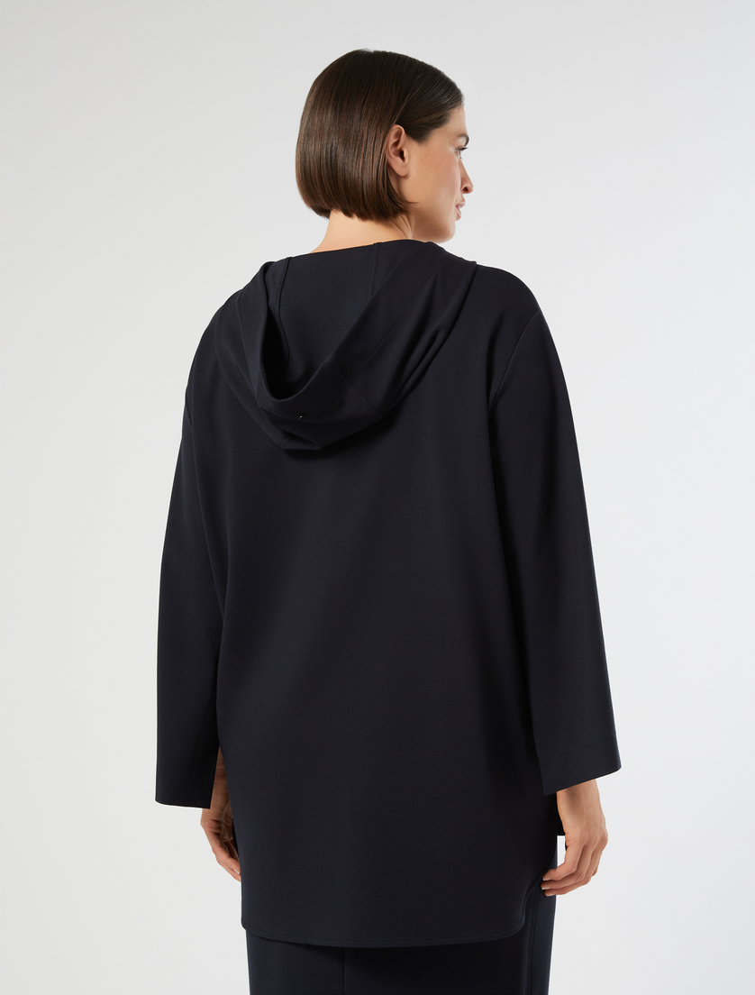 Sweat-shirt stretch au point Milano - BLEU NUIT - Marina Rinaldi - 4