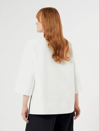 Embroidered jersey sweatshirt - IVORY - Marina Rinaldi - 4