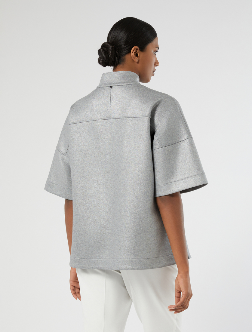 Felpa in jersey laminato - GRIGIO MEDIO - Marina Rinaldi - 4