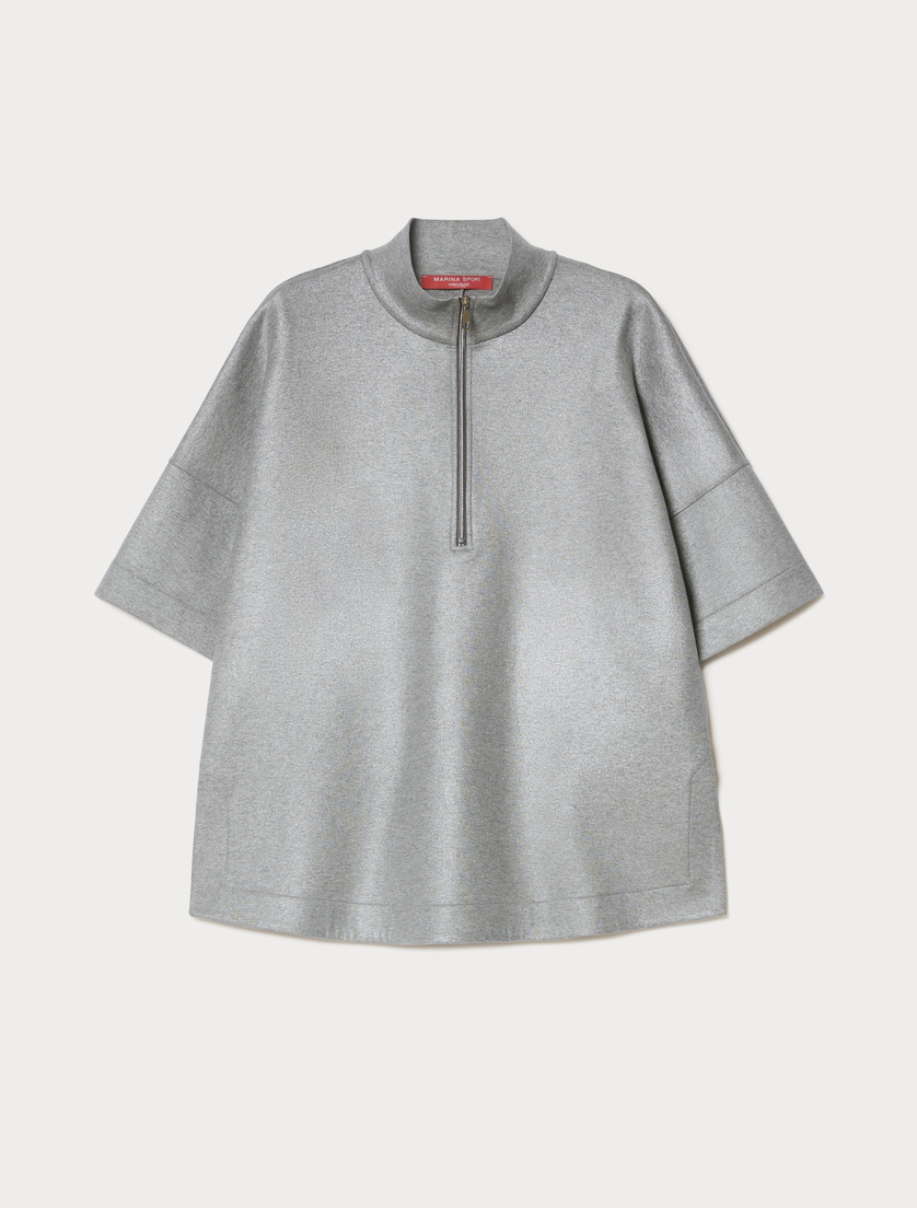 Felpa in jersey laminato - GRIGIO MEDIO - Marina Rinaldi