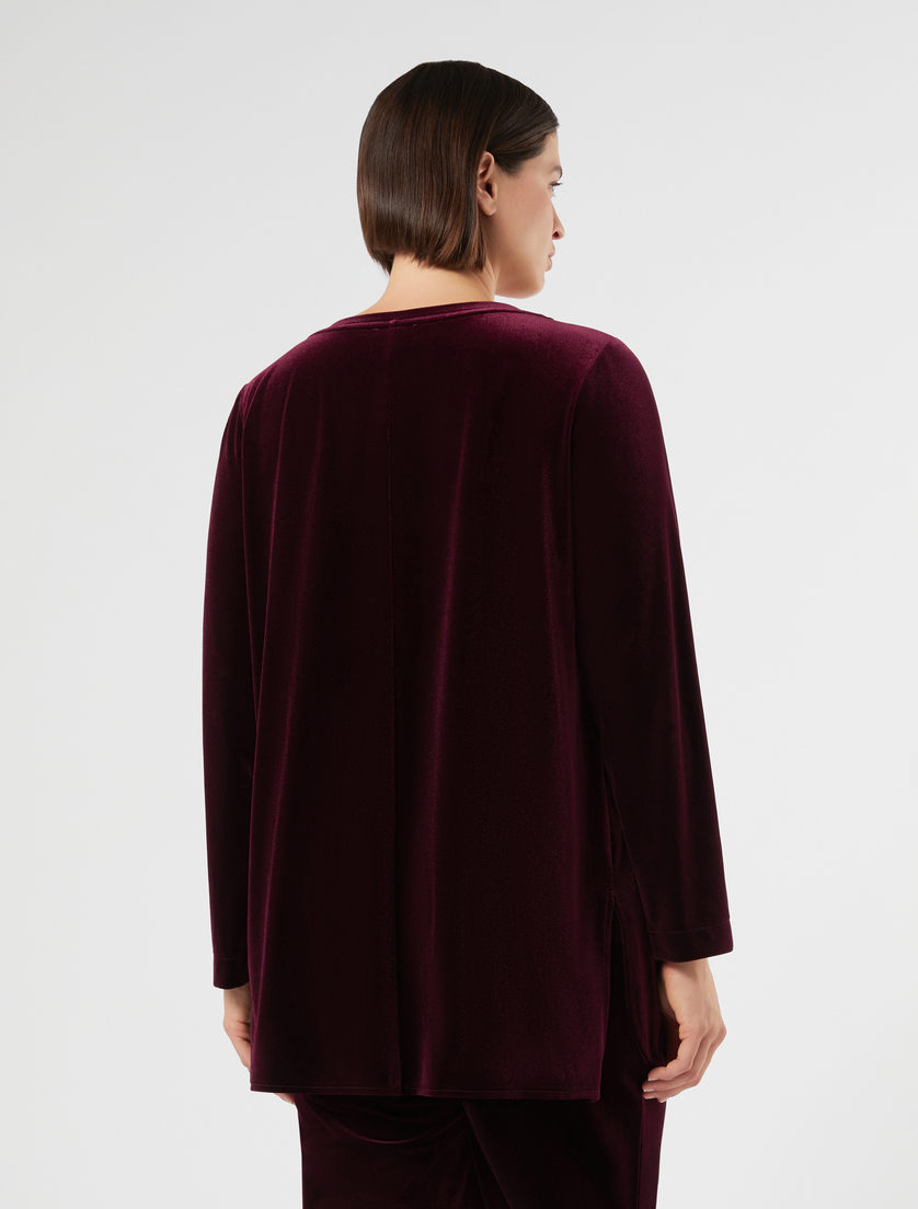 Velvet jersey tunic - BORDEAUX - Marina Rinaldi - 4