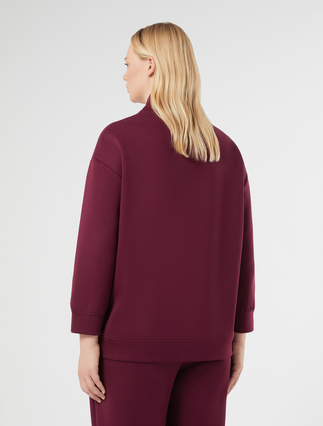 Double-faced jersey sweatshirt - BORDEAUX - Marina Rinaldi - 4