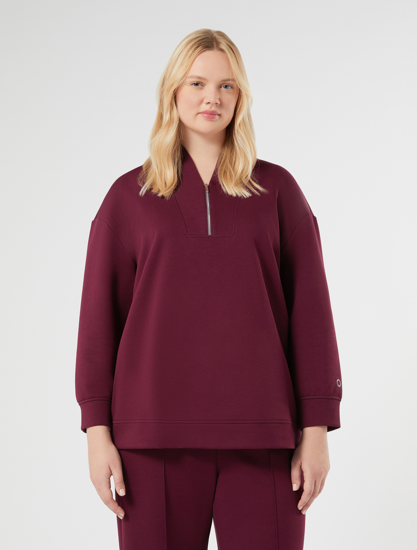 Double-faced jersey sweatshirt - BORDEAUX - Marina Rinaldi - 3