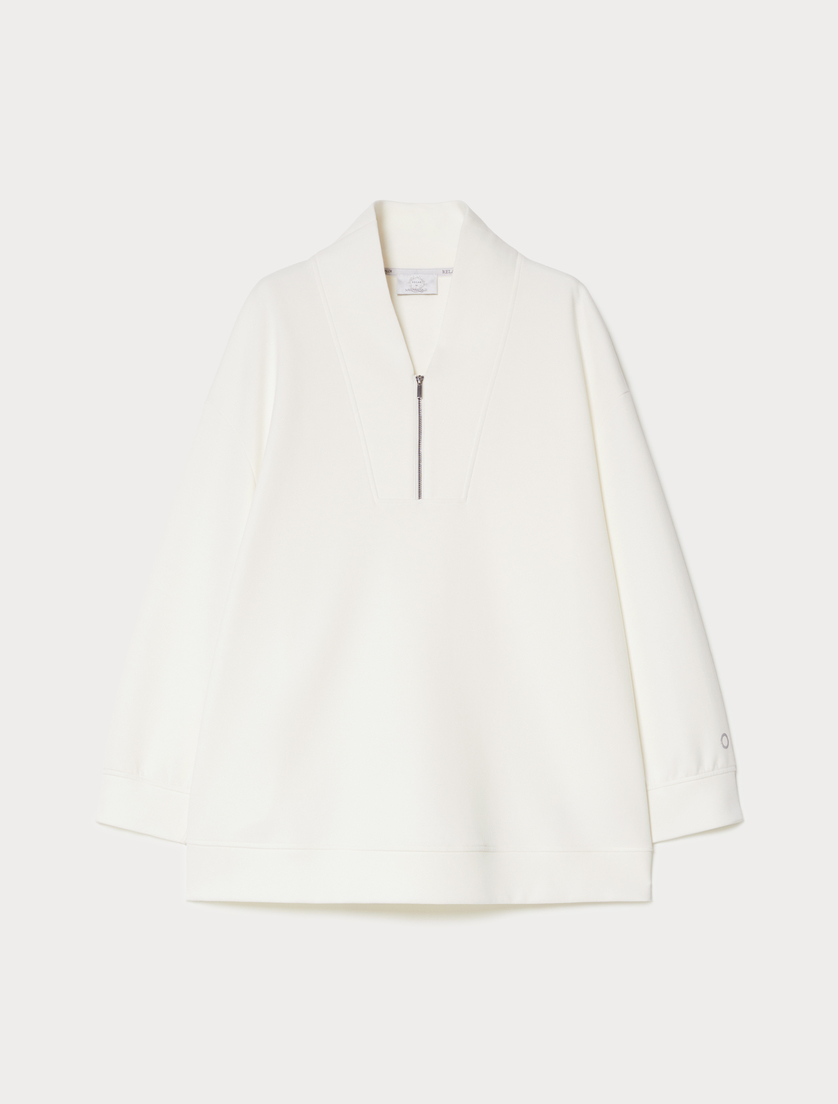 Double-faced jersey sweatshirt - IVORY - Marina Rinaldi