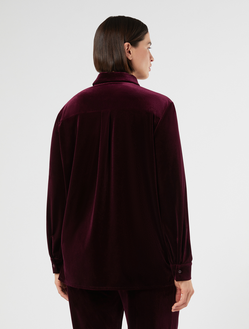 Velvet jersey shirt - BORDEAUX - Marina Rinaldi - 4