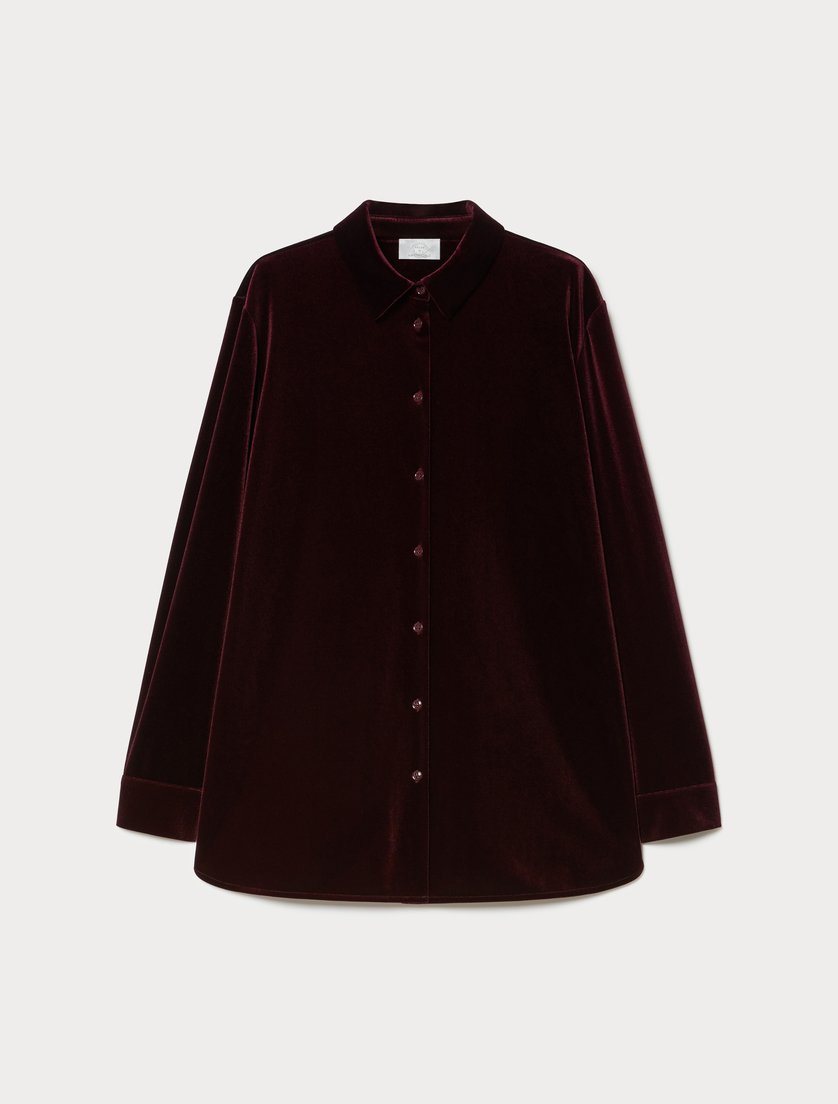 Velvet jersey shirt - BORDEAUX - Marina Rinaldi
