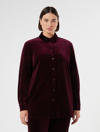 Velvet jersey shirt - BORDEAUX