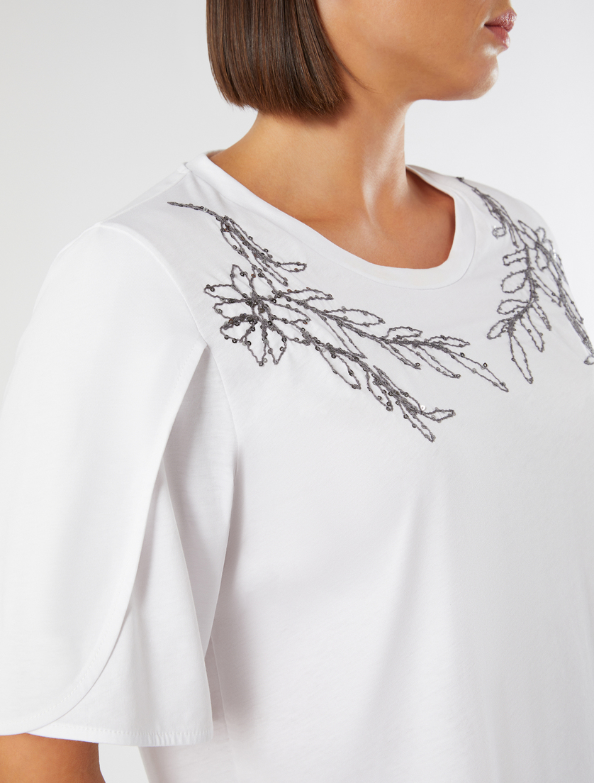 Cotton jersey T-shirt - OPTICAL WHITE - Marina Rinaldi - 5