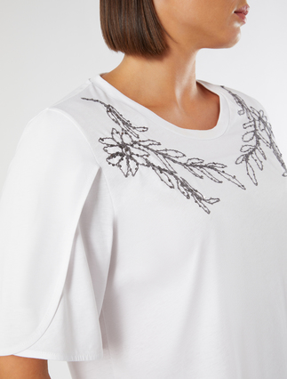 T-shirt en jersey de coton - BLANC NEUTRE - Marina Rinaldi - 5
