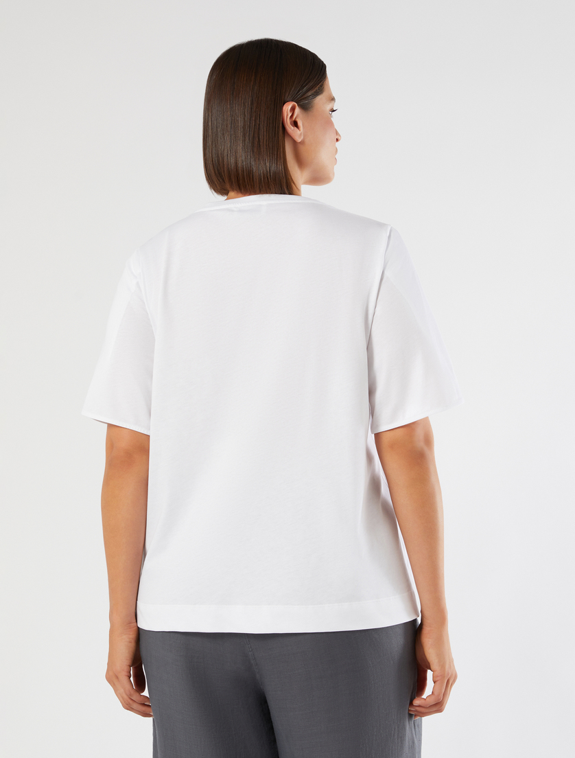 Cotton jersey T-shirt - OPTICAL WHITE - Marina Rinaldi - 4