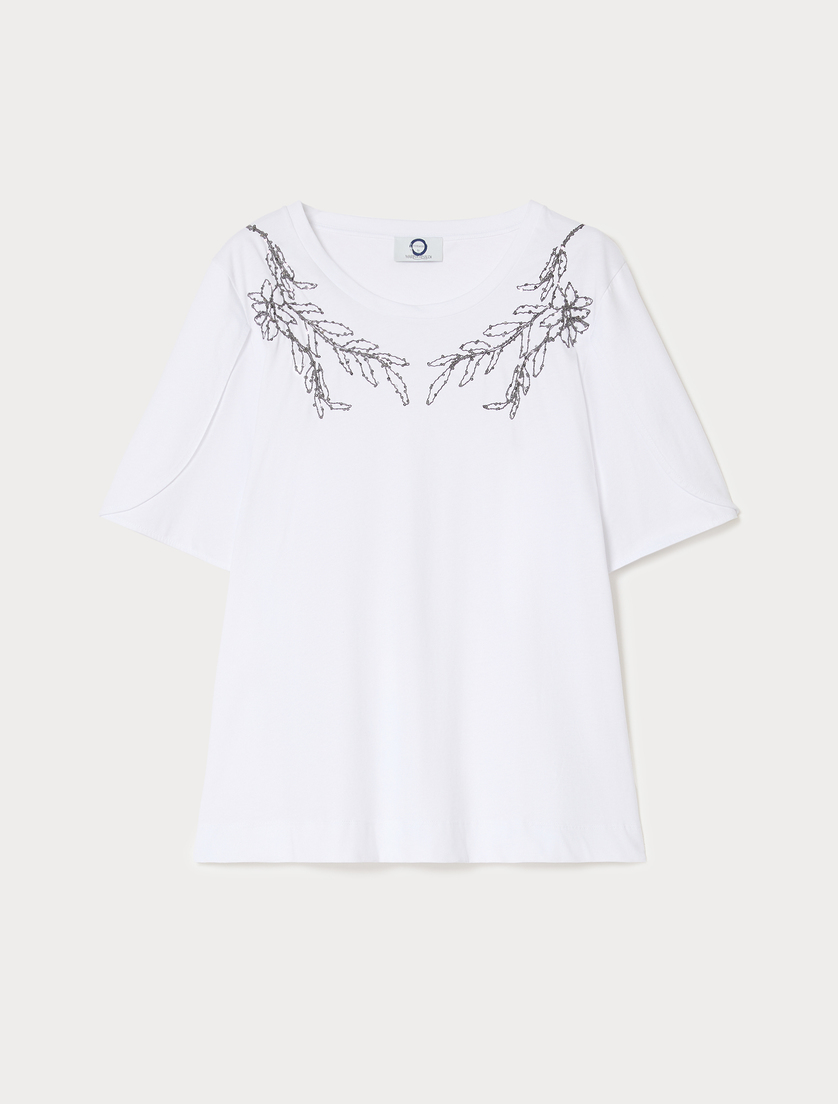Cotton jersey T-shirt - OPTICAL WHITE - Marina Rinaldi