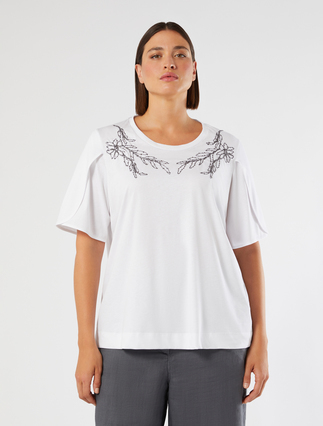 T-Shirt aus Baumwolljersey - WEISS