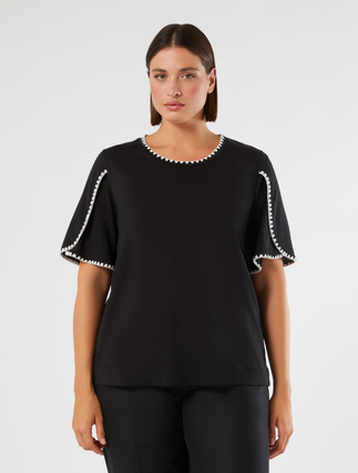 T-Shirt aus Baumwolljersey - SCHWARZ