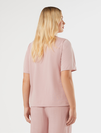 Cotton jersey T-shirt - ANTIQUE ROSE - Marina Rinaldi - 4