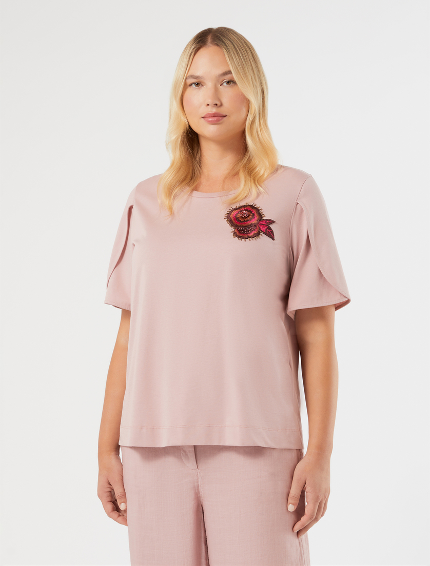 T-shirt in jersey di cotone - ROSA ANTICO - Marina Rinaldi - 3