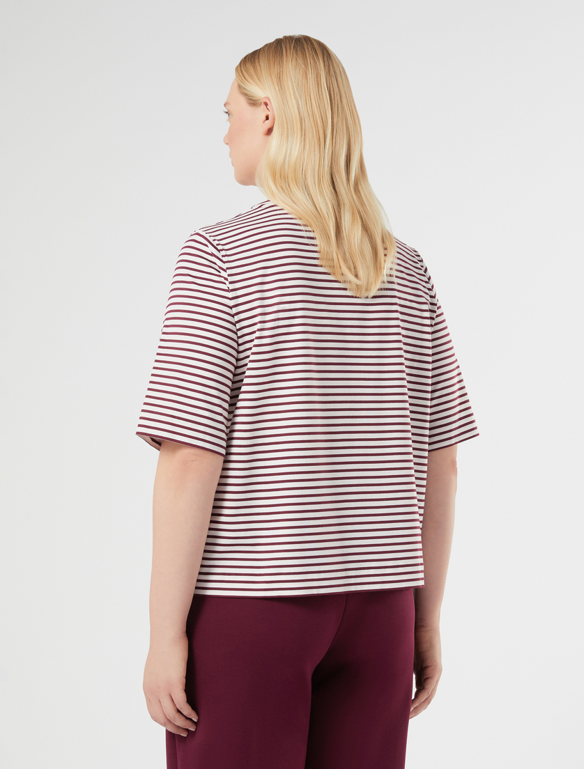 Cotton jersey T-shirt - BORDEAUX - Marina Rinaldi - 4