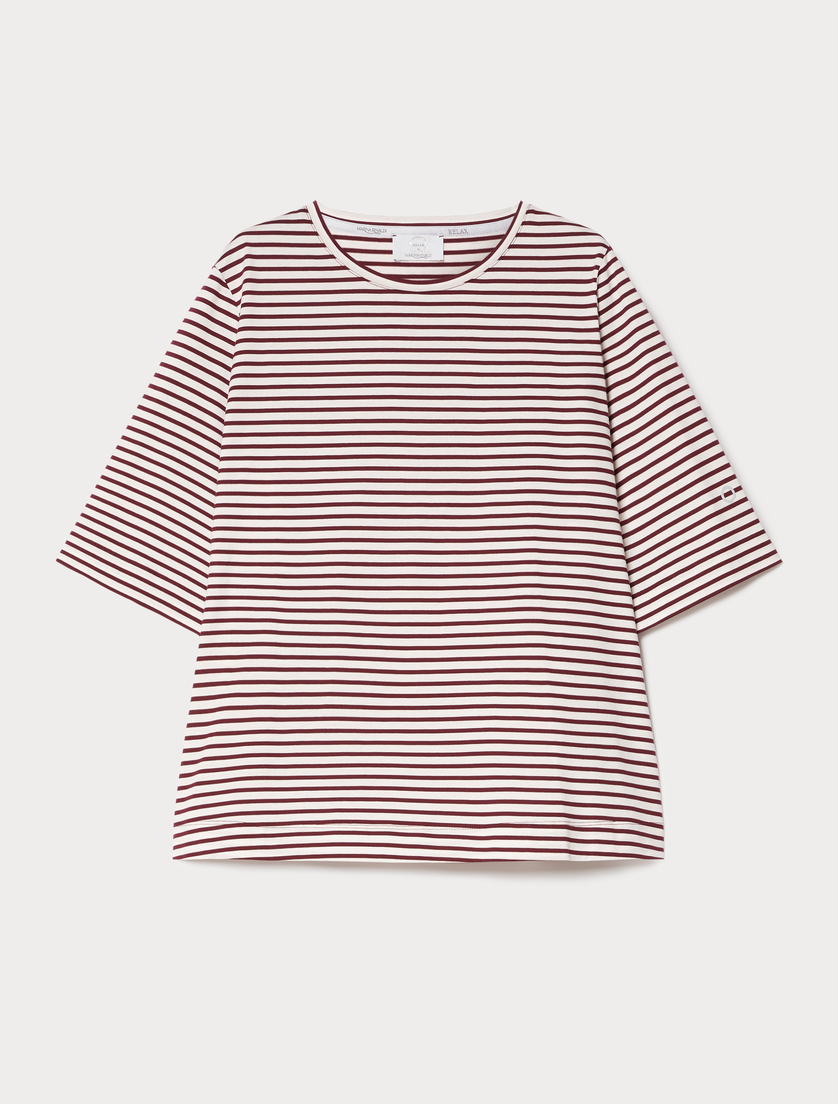 Cotton jersey T-shirt - BORDEAUX - Marina Rinaldi