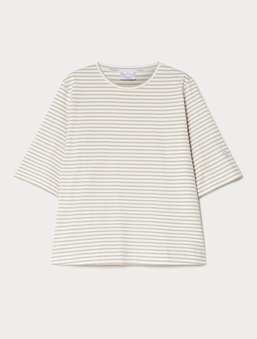 Cotton jersey T-shirt - TURTLEDOVE - Marina Rinaldi