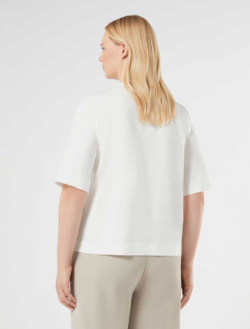 Cotton jersey T-shirt - IVORY - Marina Rinaldi - 4