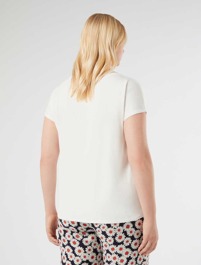Jersey and satin T-shirt - IVORY - Marina Rinaldi - 4