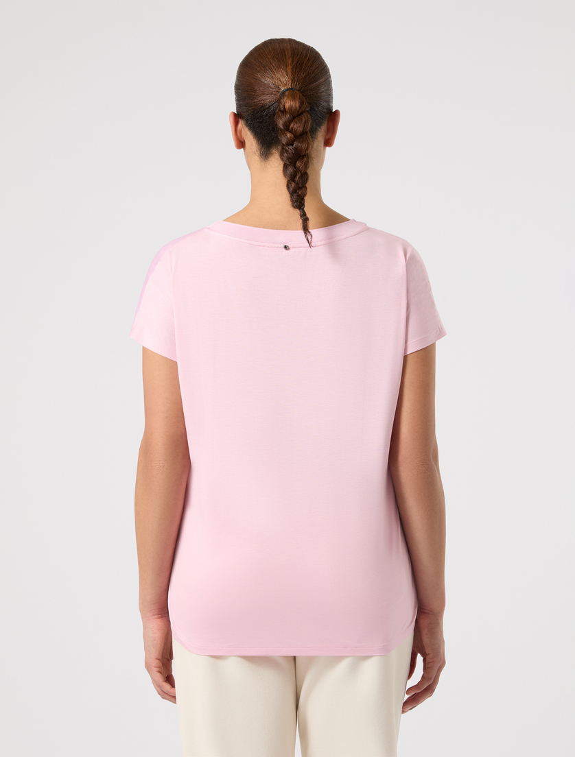 Jersey and satin T-shirt - PINK - Marina Rinaldi - 4