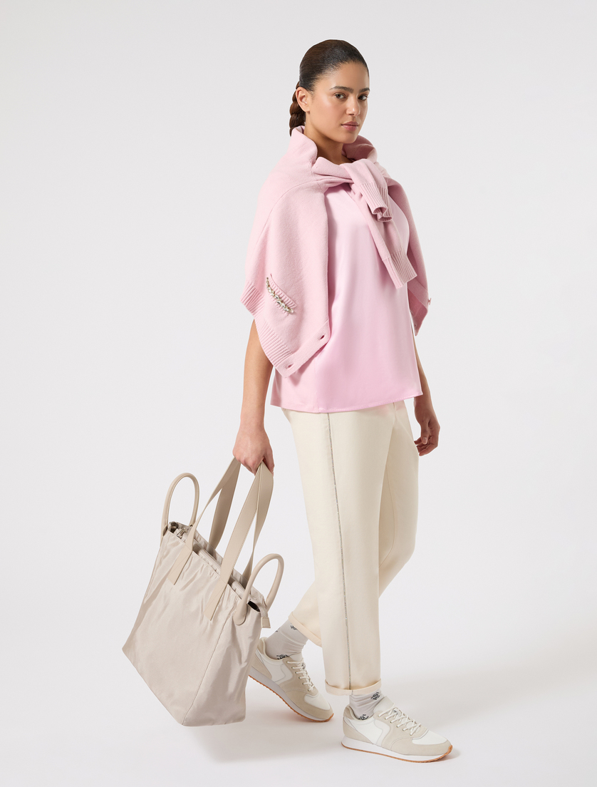 Jersey and satin T-shirt - PINK - Marina Rinaldi - 2
