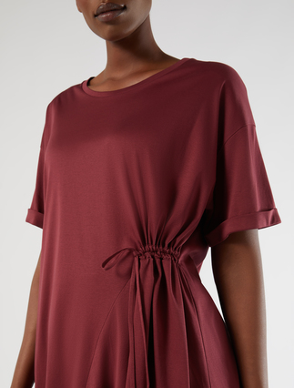 Jersey T-shirt with gathering - WINE-COLOURED - Marina Rinaldi - 5