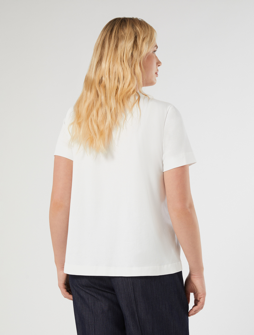 Cotton jersey T-shirt - OPTICAL WHITE - Marina Rinaldi - 4