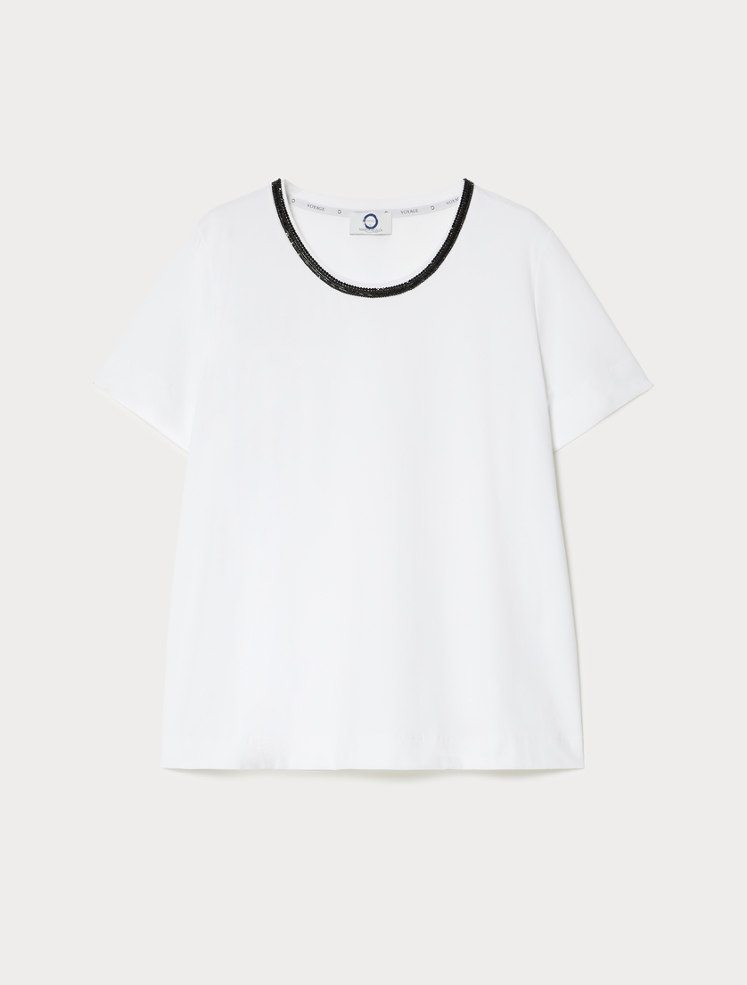 Cotton jersey T-shirt - OPTICAL WHITE - Marina Rinaldi